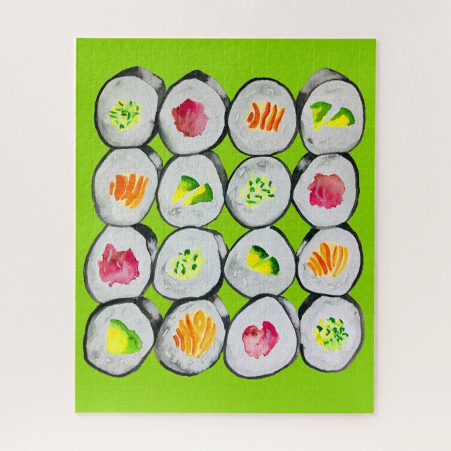Sushi Time watercolor wasabi Puzzle (Vertikal)