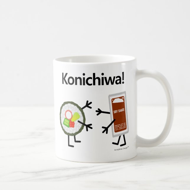 Sushi u. Sojasoße - Konichiwa! Kaffeetasse (Rechts)