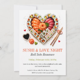 Sushi und Liebesnacht-Party - Valentinstag Sushi Einladung