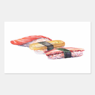 Sushi und Nigiri Rechteckiger Aufkleber