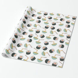 Sushi und Noodles Muster Geschenkpapier