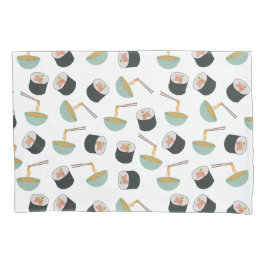 Sushi und Noodles Muster Kissenbezug