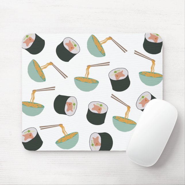 Sushi und Noodles Muster Mousepad (Mit Mouse)