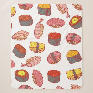 Sushi und Rollen nahtlos Muster. Doodle Cartoon c Sherpadecke