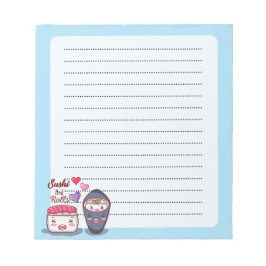 Sushi und Rolls Blue Notepad Notizblock