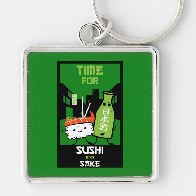 Sushi und Sake-Feinschmecker Schlüsselanhänger (Vorne)