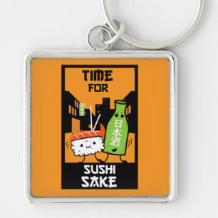 Sushi und Sake-Feinschmecker Schlüsselanhänger