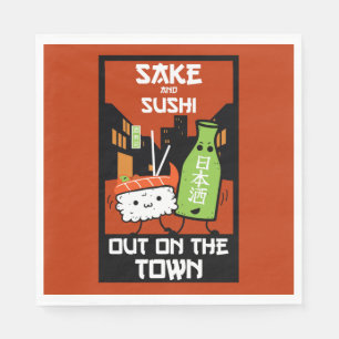 Sushi und Sake-Feinschmecker Serviette