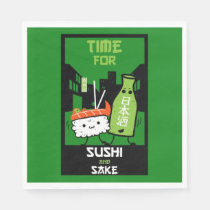 Sushi und Sake-Feinschmecker Serviette