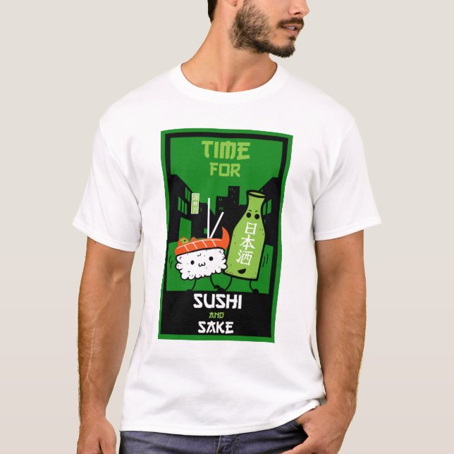 Sushi und Sake-Feinschmecker T-Shirt (Vorderseite)