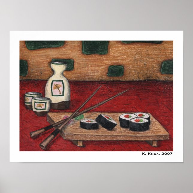 Sushi und Sake Poster (Vorne)
