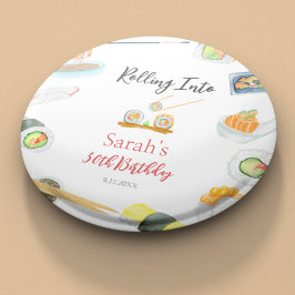 Sushi und Sashimi Birthday White Button