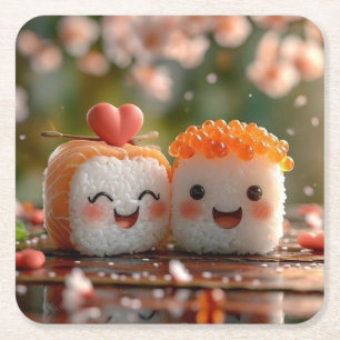 Sushi-Untersetzer Rechteckiger Pappuntersetzer