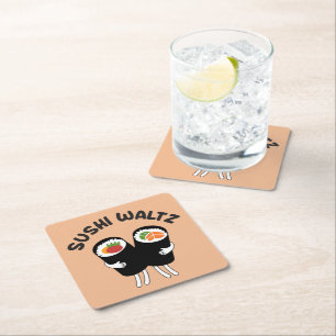 Sushi Walzer Rechteckiger Pappuntersetzer