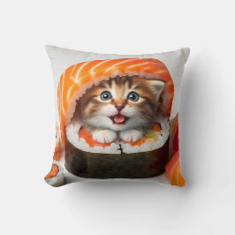 Sushi with a'cat adorable colorful kissen