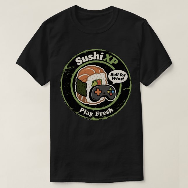 Sushi XP spielt Fresh Gamer Food Fusion T-Shirt (Design vorne)