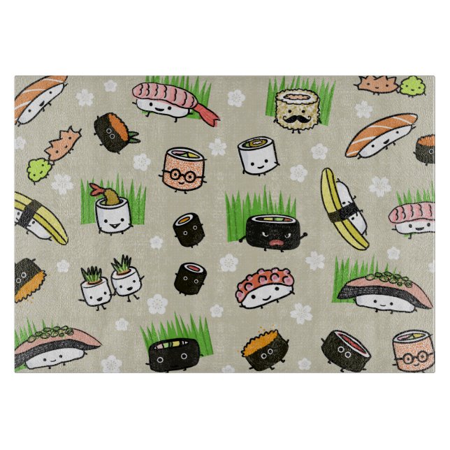 Sushi-Zeichenmuster Schneidebrett (Vorderseite)