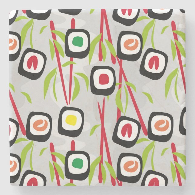 Sushihintergrund Steinuntersetzer (Vorderseite)