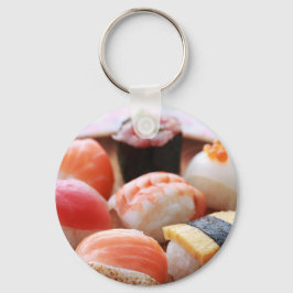 SUSHIMI Sushi Selection Wooden Plate Keychain Schlüsselanhänger