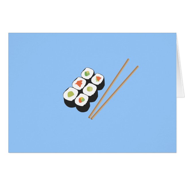 Sushirollen mit Essstäbchen (Vorderseite (Horizontal))