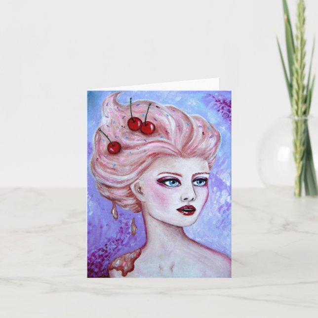 Susie Eiscremebecher Notecard Karte (Vorderseite)