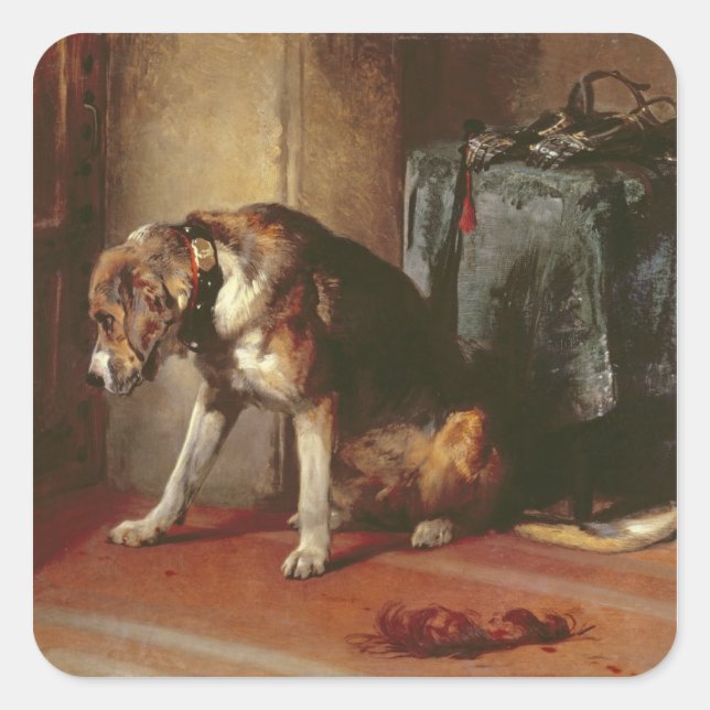 Suspense Quadratischer Aufkleber (Vorderseite)