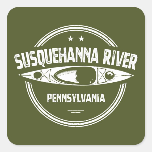 Susquehanna River, Pennsylvania Quadratischer Aufkleber (Vorderseite)