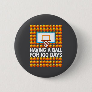 Süß 100. 100 Basketball Schule Schultag Tage Button