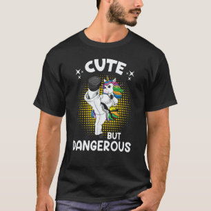 Süß Aber Gefährlich Karate Einhorn T-Shirt