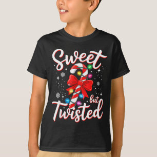 Süß aber verdreht lustiger Weihnachten Zuckerrohr T-Shirt