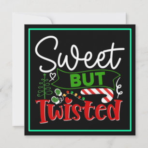 Süß aber verdreht lustiger Weihnachts-Candy Cane Einladung