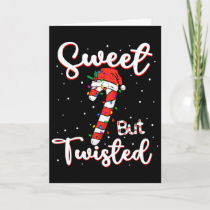 Süß aber verdreht lustiger Weihnachts-Candy-Cane-X Karte