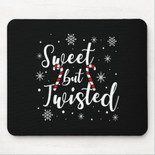 Süß aber verdreht lustiger Weihnachts-Candy-Cane-X Mousepad
