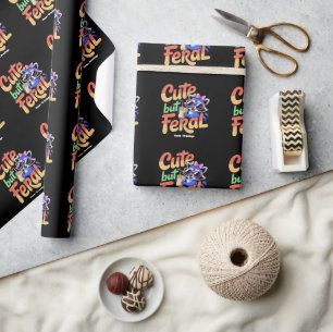Süß Aber Wild Lustig Niedlich Waschbär Retro Urlau Geschenkpapier