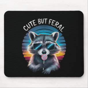 Süß aber wild und lustiger Waschbär Mousepad