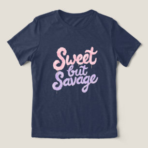 Süß Aber Wilde Street Style Baumwoll Zucker Grafik Tri-Blend Shirt
