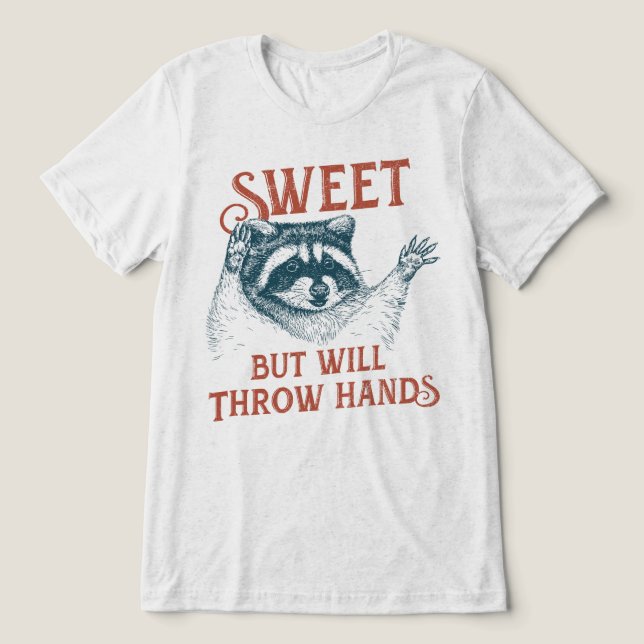 Süß, aber wird zuschlagen Tri-Blend shirt (Design Vorderseite)