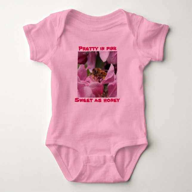 Süß als Honig mit Honigbiene und Krabapfelblüte Baby Strampler (Vorderseite)