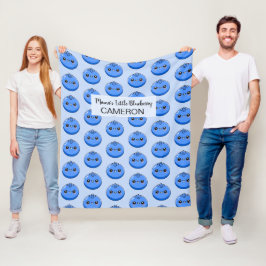 Süß Anpassbar Kawaii Blaubeere Blau Fleecedecke