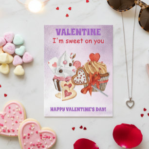 Süß auf dich Cupcake Valentinstag Postkarte