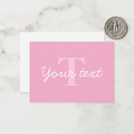 Süß aussehender Kursivtext | Rosa Mitteilungskarte