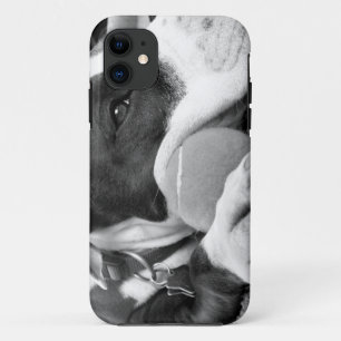 süß aussehender trauriger Pitbull-Hund schwarz wei Case-Mate iPhone Hülle
