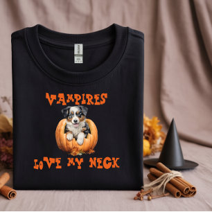 Süß Australian Shepherd Halloween Orange ironisch T-Shirt