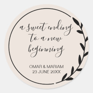 Süß bis zum Neuanfang botanisch Runder Aufkleber