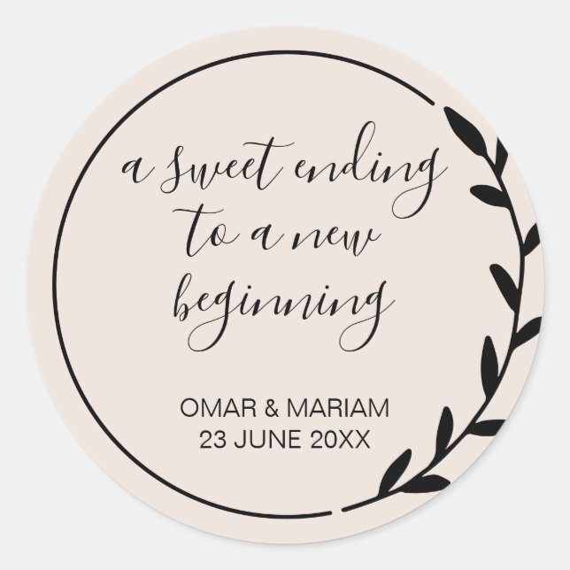 Süß bis zum Neuanfang botanisch Runder Aufkleber (Vorderseite)