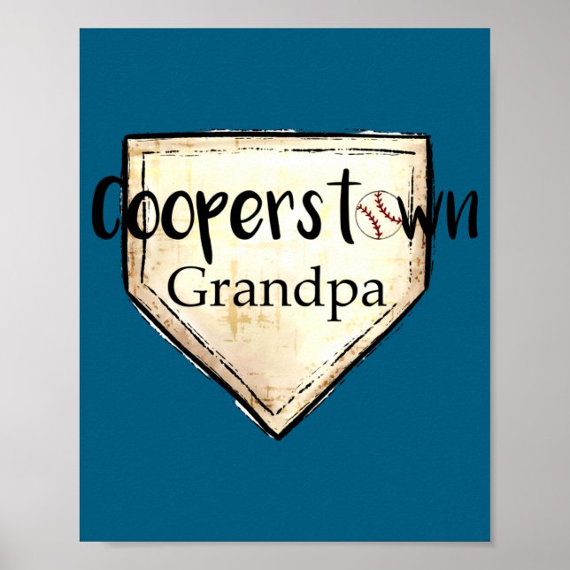 Süß Cooperstown Ny Opa süß Baseball Poster (Vorne)