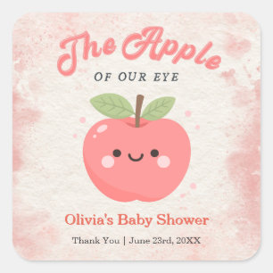 Süß Die Äpfelchen Unserer Augen Baby Shower Quadratischer Aufkleber