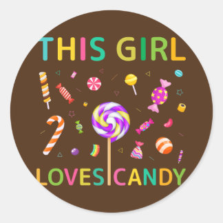 Süß Dieses Mädchen liebt Candy Tester Lutscher Süß Runder Aufkleber