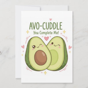 Süß Du Ergänzt Mich Kawaii Avocado Paar Feiertagskarte