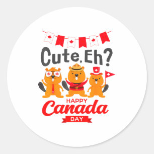 Süß Eh Frohen Canada Day Flag Groundhogs Für Junge Runder Aufkleber